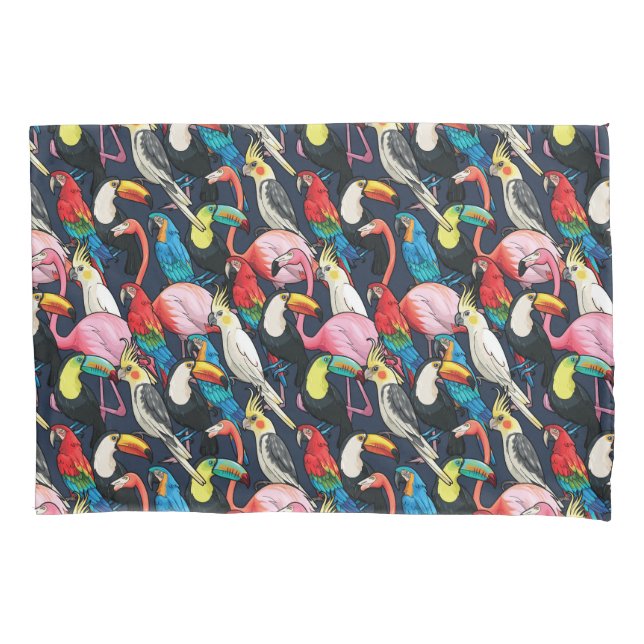 Exotic birds pillowcase (Front-Left)