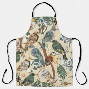 Exotic Birds: Tropical Seamless Print. Apron
