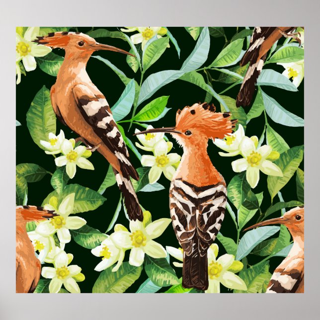 Exotic Birds: Tropical Vintage Print (Front)