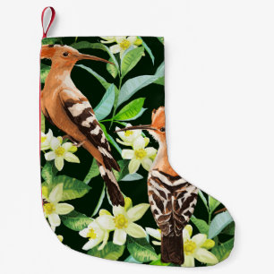 Exotic Birds: Tropical Vintage Print Small Christmas Stocking