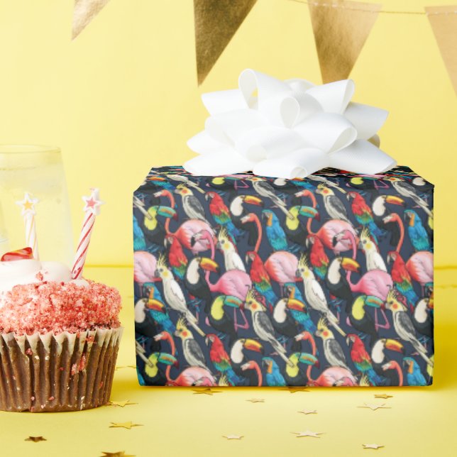 Exotic Birds Wrapping Paper (Birthday Party)
