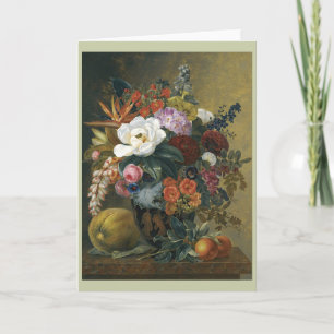 Exotic blooms in a Grecian vase   Card