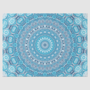 Exotic Blue Abstract Medallion Design Tissue Paper