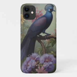 Exotic Blue Bird Script Personalise iPhone 11 Case