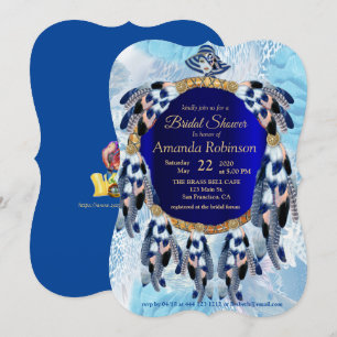 Exotic Blue Dream Catcher Bridal Shower Invitation