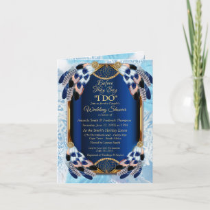 Exotic Blue Dream Catcher Couple Shower Invitation