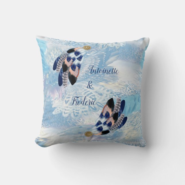 Exotic Blue Dream Catcher Home Decor Cushion (Front)