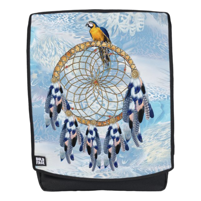 Exotic Blue Dream Catcher Honeymoon gift Backpack (Front)