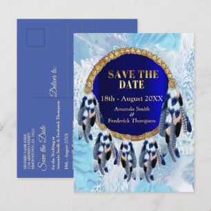 Exotic Blue Dream Catcher Save the Dates Announcement Postcard