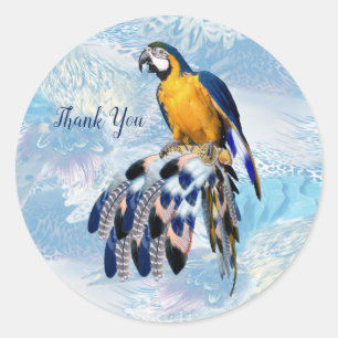 Exotic Blue Dream Catcher Stationary Classic Round Sticker