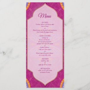 Exotic Blue Dream Catcher Wedding Menu