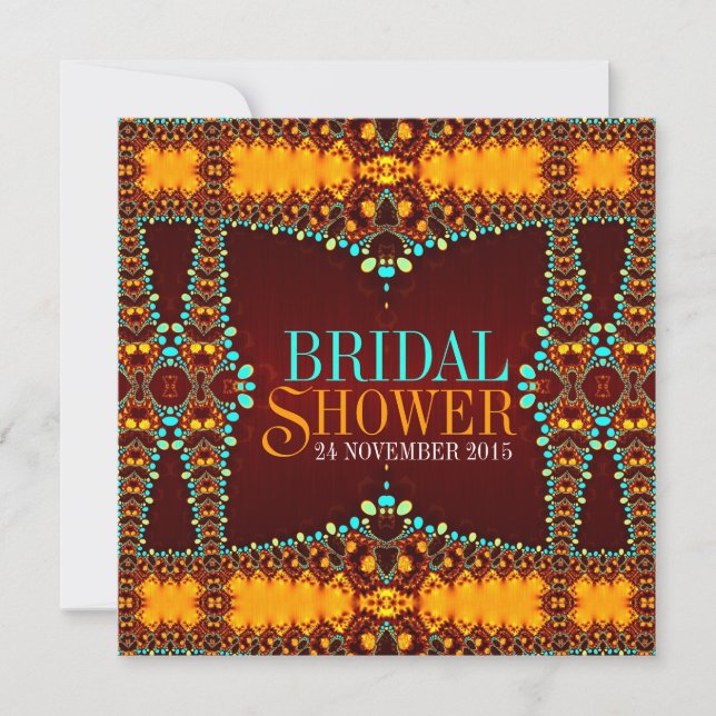 Exotic boheindian Bridal Shower Invitations (Front)