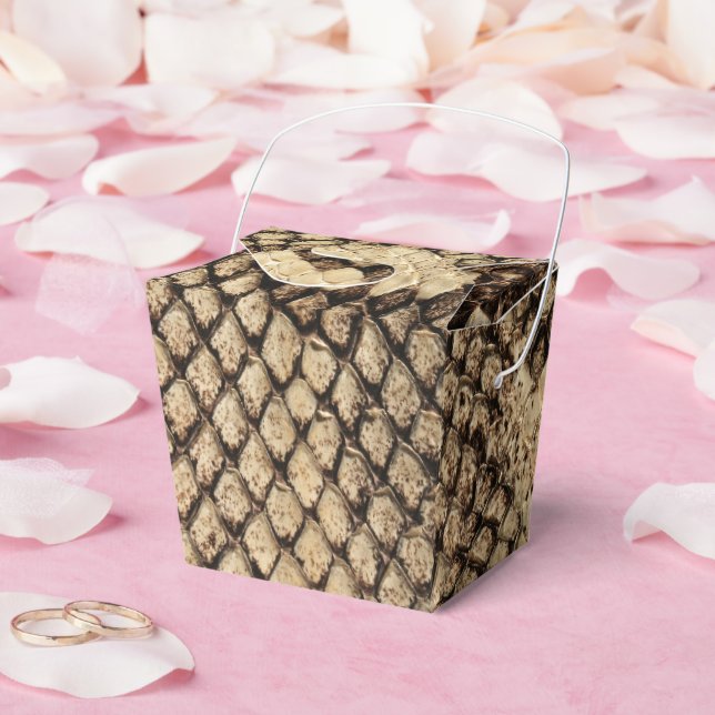 Exotic bold snake skin animal print pattern modern favour box (Wedding)