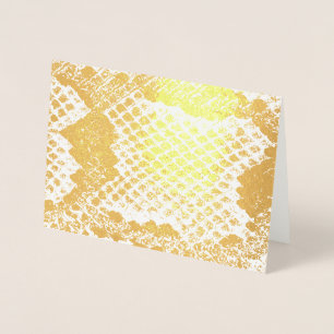 Exotic bold snake skin print texture pattern gold foil card