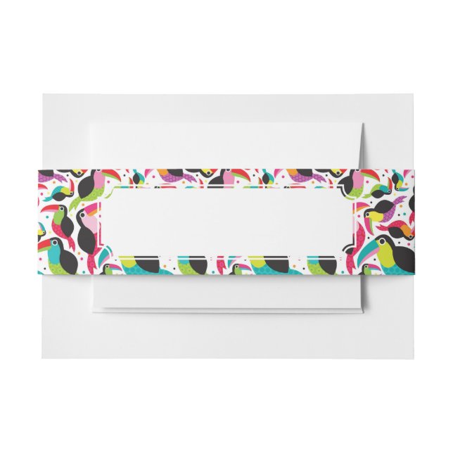 exotic brazil toucan bird background invitation belly band (Front Example)