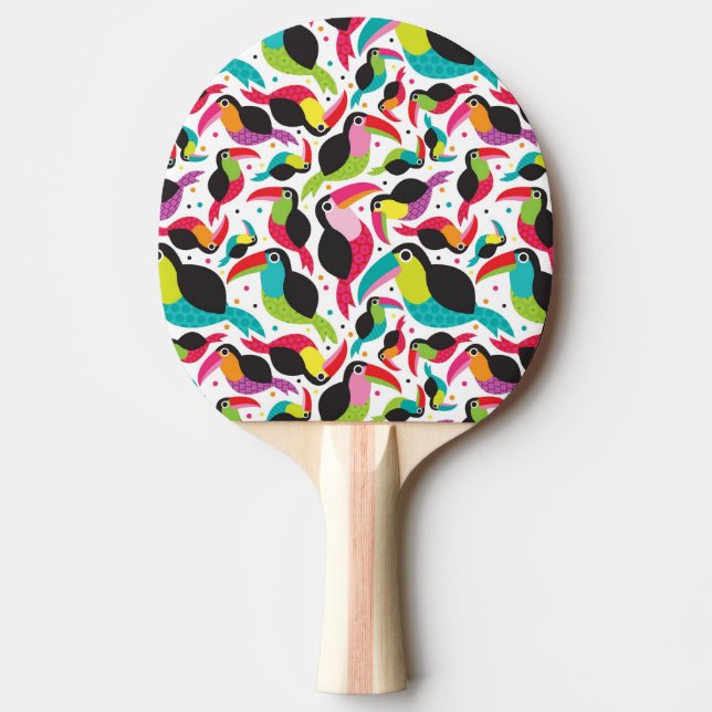 exotic brazil toucan bird background ping pong paddle (Front)