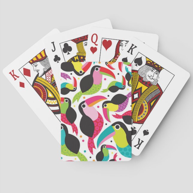 exotic brazil toucan bird background playing cards (Back)