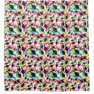 exotic brazil toucan bird background shower curtain