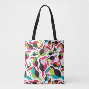 exotic brazil toucan bird background tote bag
