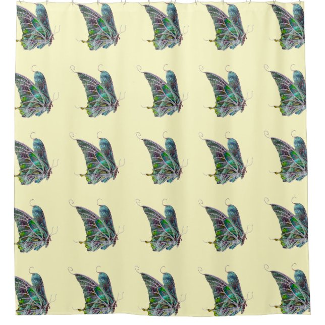 Exotic Butterfly Shower Curtain (Front)