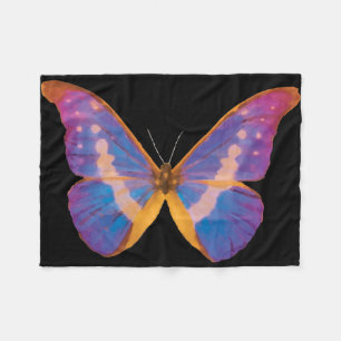 Exotic Butterfly Watercolor Fleece Blanket