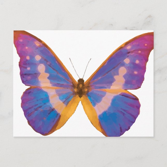 Exotic Butterfly Watercolor Postcard (Front)