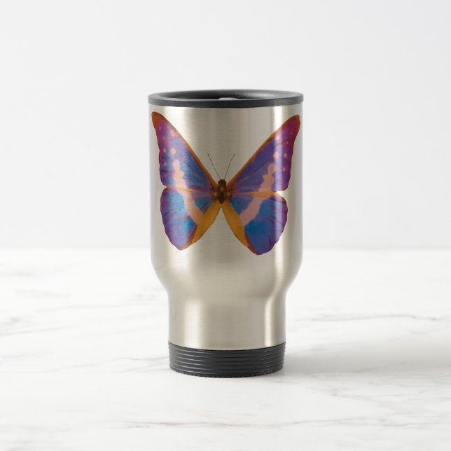 Exotic Butterfly Watercolor Travel Mug (Center)