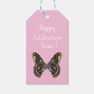 Exotic Butterfy Art Drawing Gift Tags