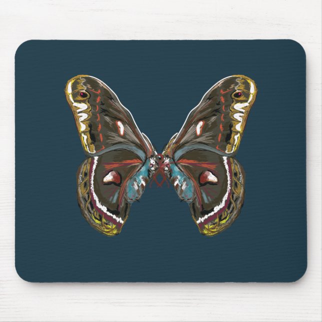 Exotic Butterfy Art Drawing Mouse Mat (Front)