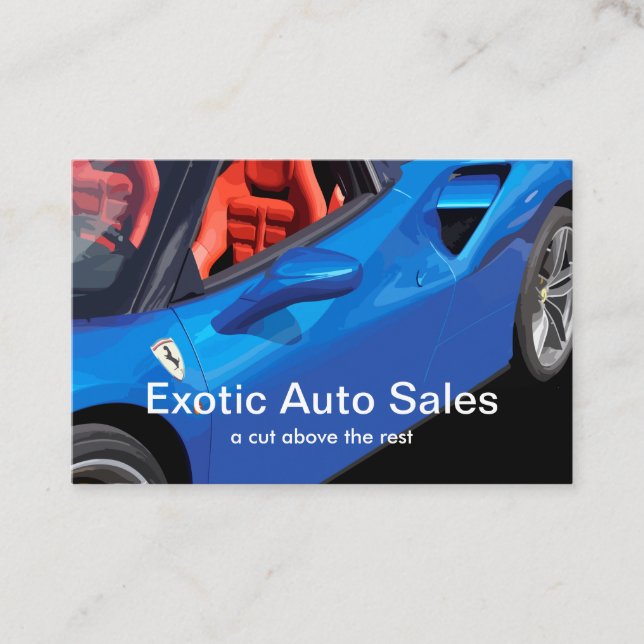 Exotic Car Dealer Sports Car Business Card (Front)