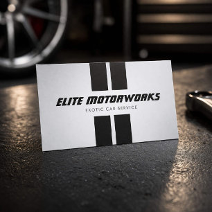 Exotic Car Service Racing Stripes Grey Business Card