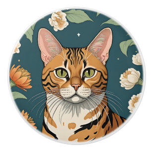 Exotic Cat #8 Ceramic Pull