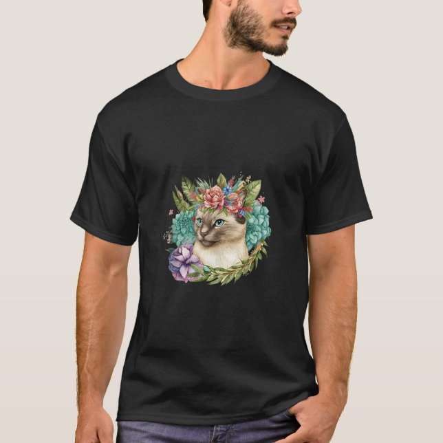 Exotic Cat Floral Exotic Cat Lovers Exotic Cat Flo T-Shirt (Front)