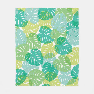 Exotic Cheese Plant: Tropical Monstera Fleece Blanket
