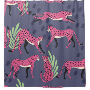Exotic cheetahs: colourful vintage pattern. shower curtain