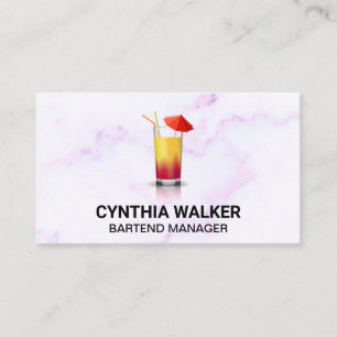 Exotic Cocktail Colourful Marble Business Card