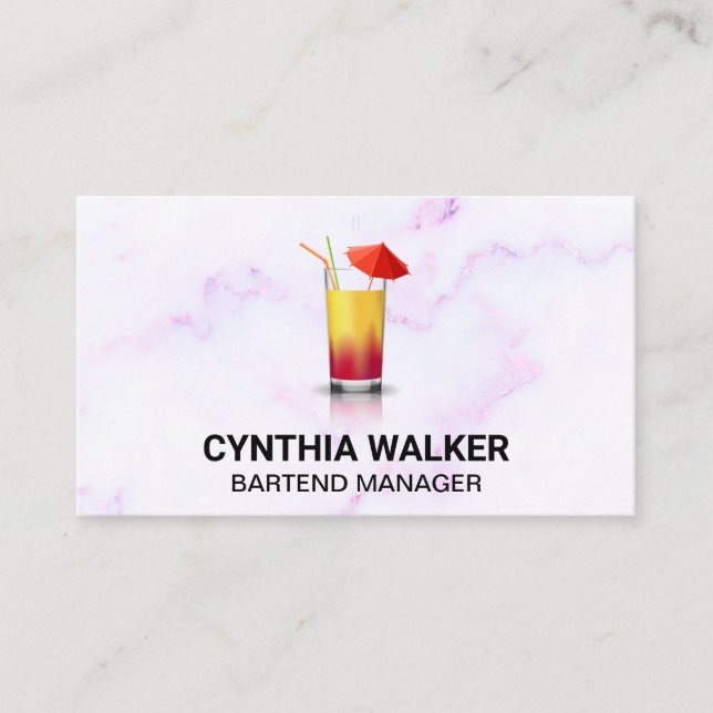 Exotic Cocktail | Colourful Marble Business Card (Front)