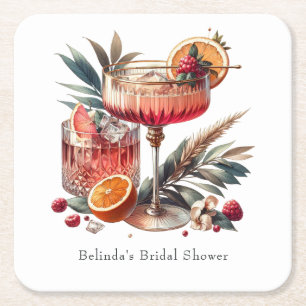 Exotic Cocktail Square Paper Coaster