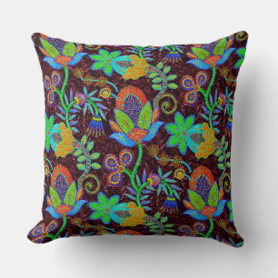 Exotic Colourful Floral Pattern Cushion