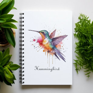 Exotic colourful hummingbird customisable notebook