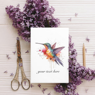 Exotic colourful hummingbird customisable postcard