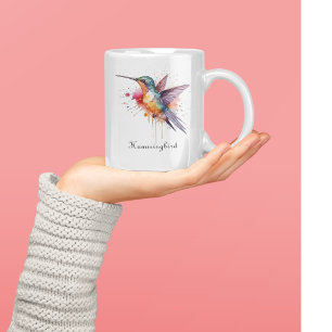 Exotic colourful hummingbird customisable Two-Tone coffee mug