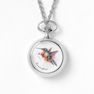 Exotic colourful hummingbird customisable watch