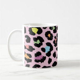exotic colourful wild leopard design hand drawn fa coffee mug