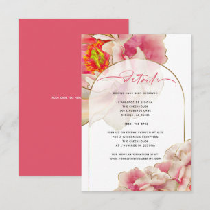 Exotic Coral Rose Peony Details Card
