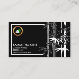 Exotic Creative Black Bamboo Landscape Architect Business Card