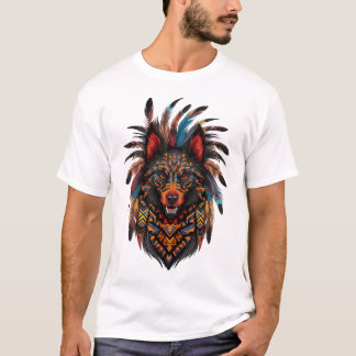 Exotic Dog Design Inspired by Tribal Art T-Shirt