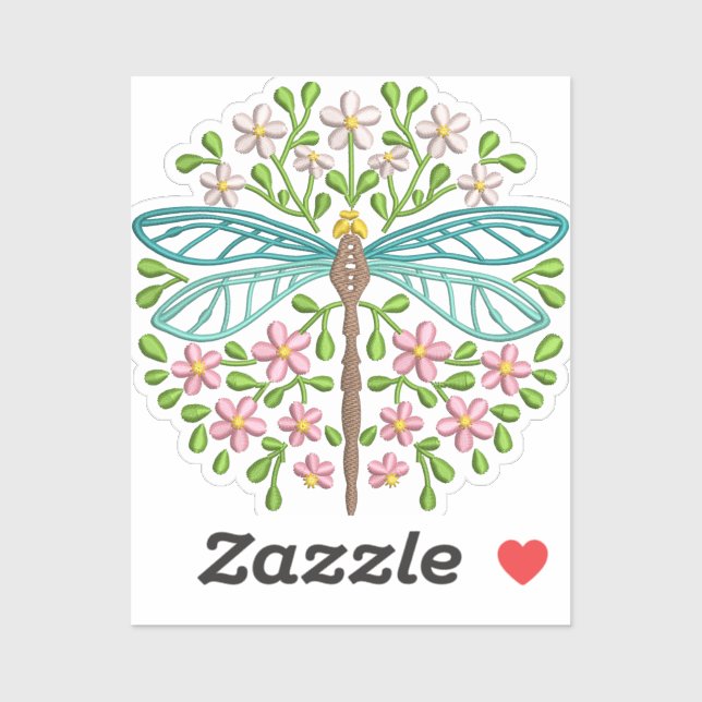 Exotic Dragonfly Floral Design Pastel (Sheet)