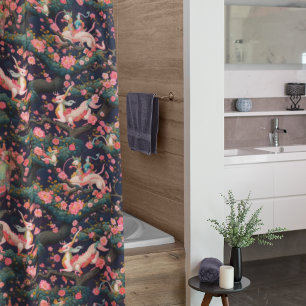 Exotic Dragons and Cherry Blossoms Shower Curtain