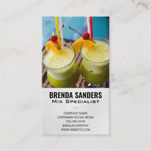 Exotic Drinks Bartender Business Card